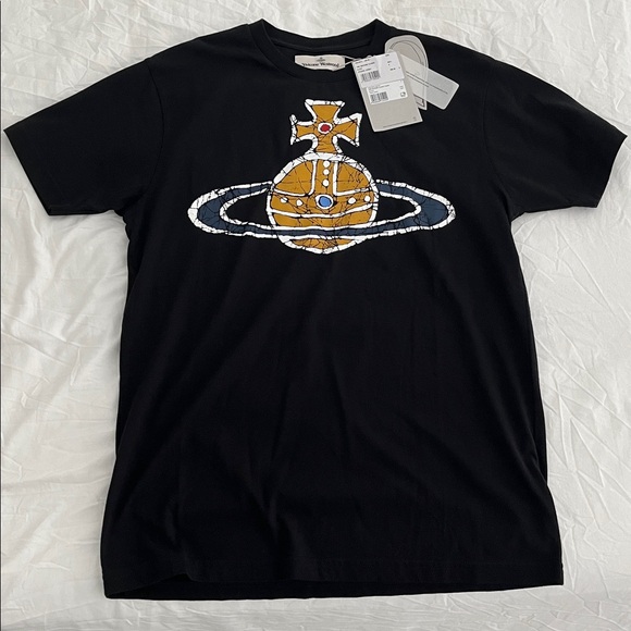 Vivienne Westwood Black Tee with Logo Design NWT SMALL - Picture 1 of 5